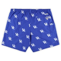 Men's Columbia Royal Kentucky Wildcats Big & Tall Backcast II Allover Print Logo Omni-Shade Shorts