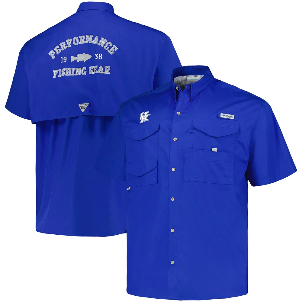 Men's Columbia Royal Kentucky Wildcats Big & Tall Bonehead Button-Up Shirt
