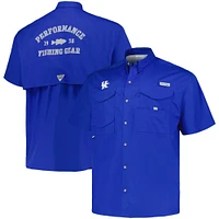 Men's Columbia Royal Kentucky Wildcats Big & Tall Bonehead Button-Up Shirt
