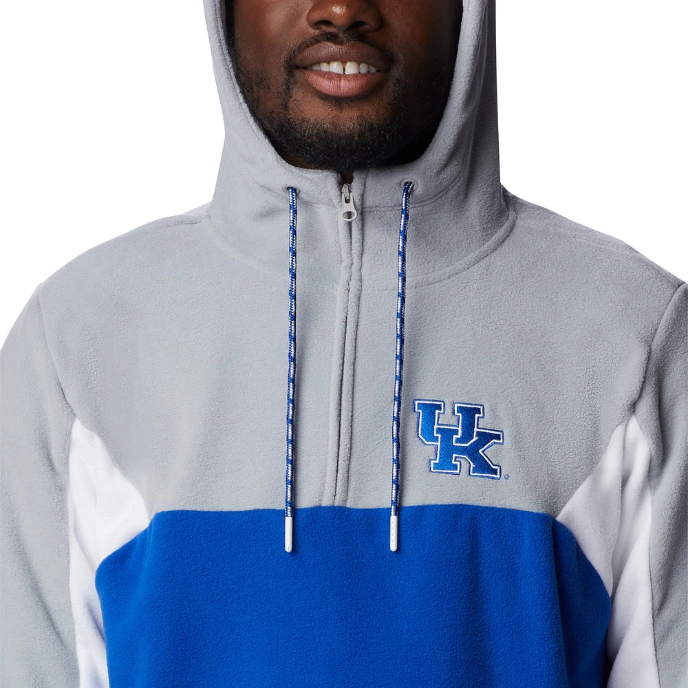 Men's Columbia Royal Kentucky Wildcats Lodge Quarter-Zip Hoodie