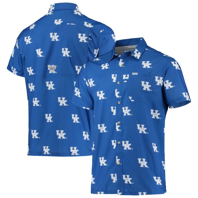 Chemise boutonnée pour homme Columbia Royal Kentucky Wildcats Super Slack Tide Omni-Shade