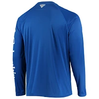 Men's Columbia Royal Kentucky Wildcats Terminal Tackle Omni-Shade Raglan Long Sleeve T-Shirt