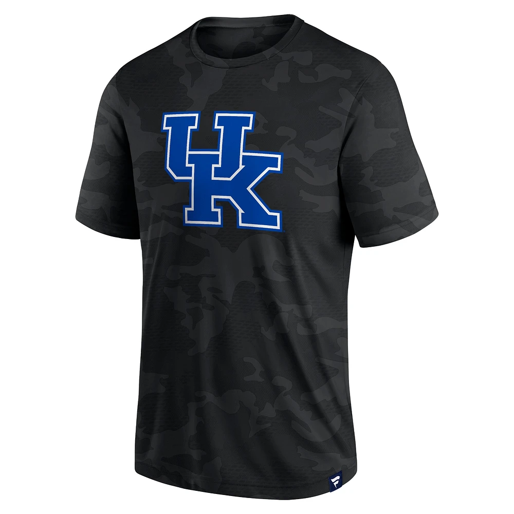 T-shirt noir avec logo camouflage Fanatics pour hommes des Wildcats du Kentucky