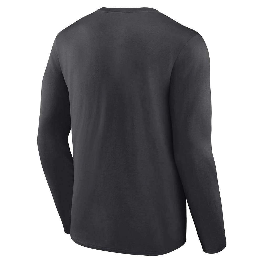 Men's Fanatics Charcoal Kentucky Wildcats Modern Arch 2-Hit Long Sleeve T-Shirt