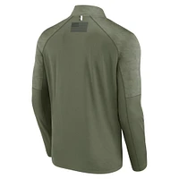 Men's Fanatics Olive Kentucky Wildcats OHT Military Appreciation Titan Raglan Quarter-Zip Jacket