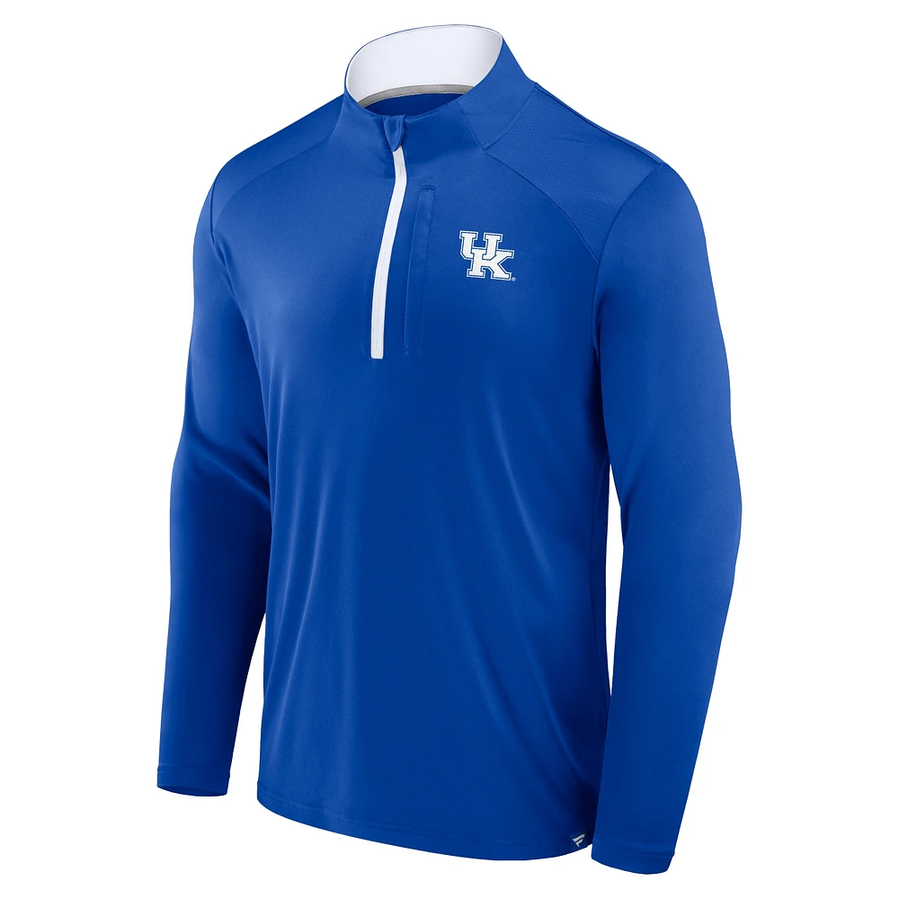 Men's Fanatics Royal Kentucky Wildcats Fundamental Defender Quarter-Zip Jacket