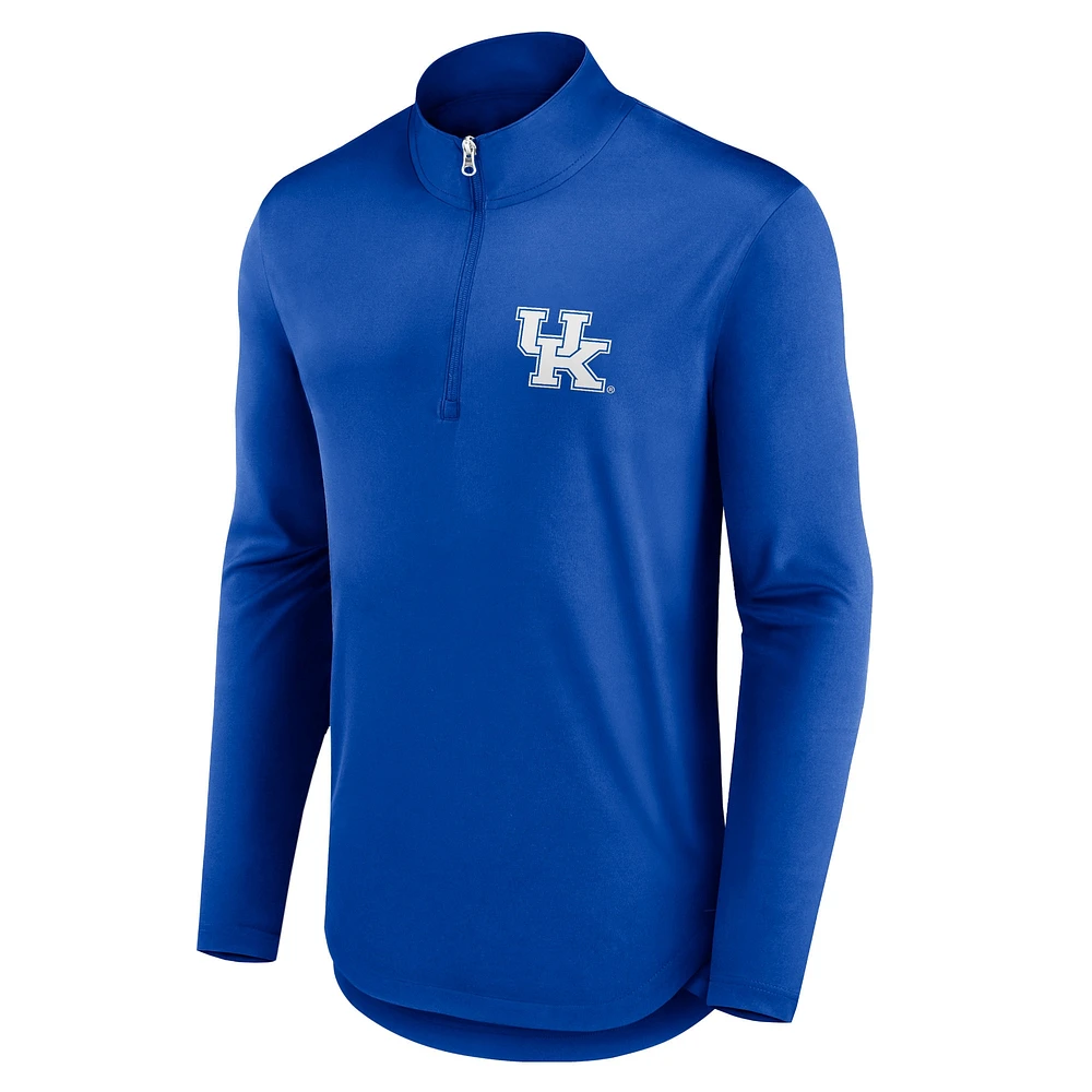 Men's Fanatics Royal Kentucky Wildcats Quarterback Mock Neck Quarter-Zip Top