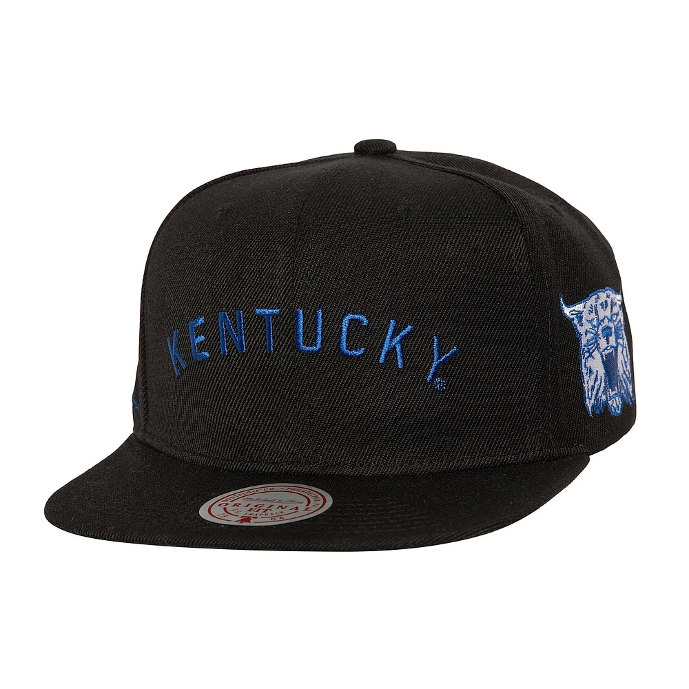 Men's Mitchell & Ness Black Kentucky Wildcats Triple Play Snapback Hat