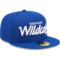 Men's New Era Blue Kentucky Wildcats Script Original 59FIFTY Fitted Hat