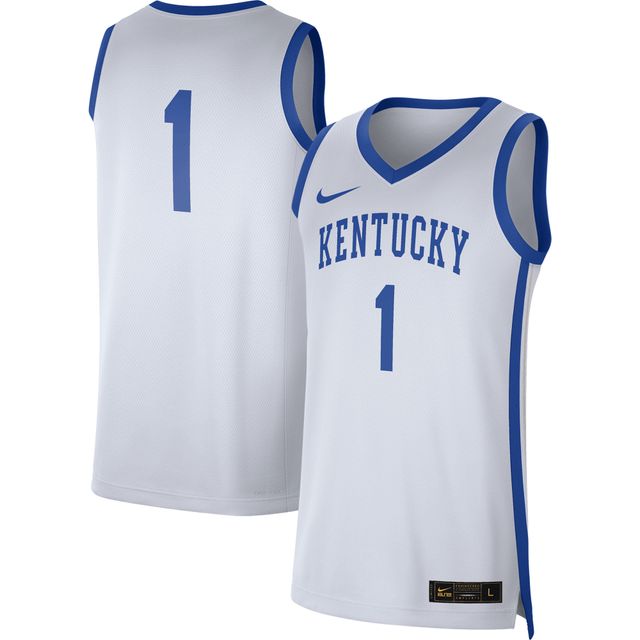Maillot Nike #1 pour hommes, réplique des Wildcats du Kentucky, blanc/Royal