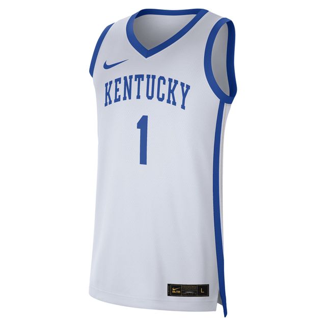 Maillot Nike #1 pour hommes, réplique des Wildcats du Kentucky, blanc/Royal
