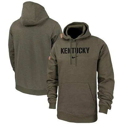 Sweat à capuche en polaire Nike Olive Kentucky Wildcats Military Pack Club pour homme