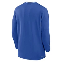 Men's Nike Royal Kentucky Wildcats 2024 Sideline Coach Performance Half-Zip Long Sleeve Top