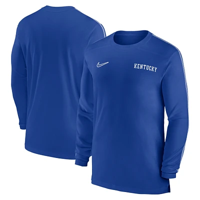 T-shirt à manches longues Nike Royal Kentucky Wildcats Sideline Coach UV Performance pour homme