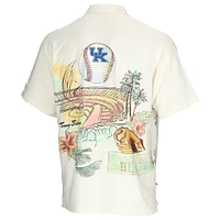 Chemise boutonnée Tommy Bahama Kentucky Wildcats Paradise Fly Ball Camp pour homme, crème