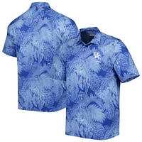 Men's Tommy Bahama Royal Kentucky Wildcats Big & Tall Coast Luminescent Fronds IslandZone Button-Up Camp Shirt