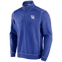 Men's Tommy Bahama Royal Kentucky Wildcats Tobago Bay Half-Zip Tri-Blend Top