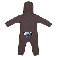 Barboteuse à capuche et boutons-pression en tissu gaufré Zando-Zan pour nouveau-né nourrisson Colosseum Charcoal Kentucky Wildcats