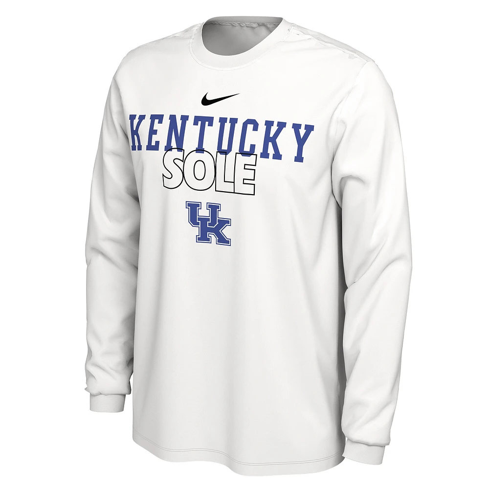 Nike  White Kentucky Wildcats 2023 On Court Bench Long Sleeve T-Shirt