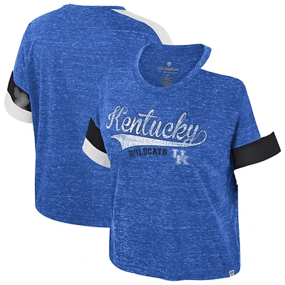 T-shirt à col rond et blocs de couleurs pour femme Colosseum Royal Kentucky Wildcats