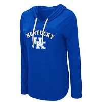 Women's Colosseum Royal Kentucky Wildcats My Lover Lightweight Hooded Long Sleeve T-Shirt