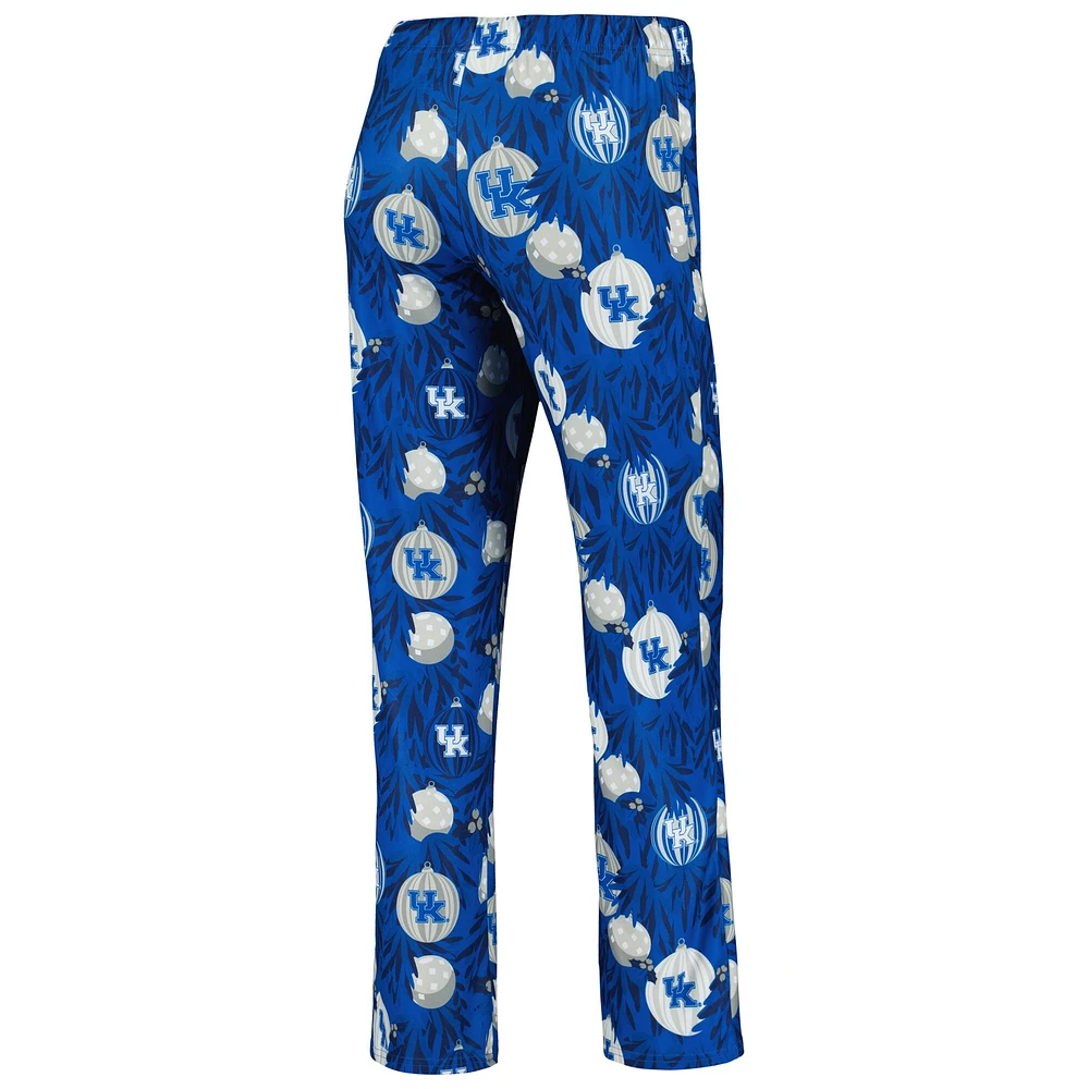 Women's Concepts Sport Royal Kentucky Wildcats Tinsel Ugly Sweater Long Sleeve T-Shirt & Pants Sleep Set