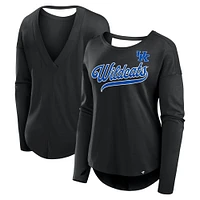 Women's Fanatics Black Kentucky Wildcats Training Camp Core Long Sleeve V-Neck Fashion T-Shirt