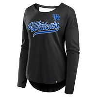 Women's Fanatics Black Kentucky Wildcats Training Camp Core Long Sleeve V-Neck Fashion T-Shirt
