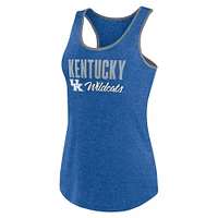Women's Fanatics Heather Royal Kentucky Wildcats Fuel Racerback Tank Top