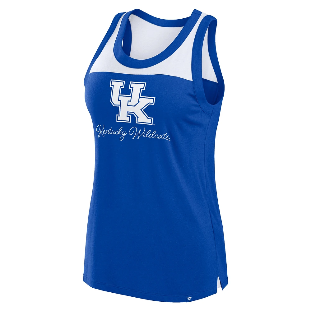 Women's Fanatics Royal Kentucky Wildcats Crosley Colorblock Tank Top