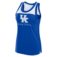 Women's Fanatics Royal Kentucky Wildcats Crosley Colorblock Tank Top