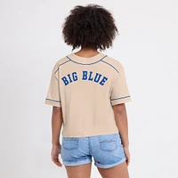 Women's Fanatics Tan Kentucky Wildcats Oversized Dominant Force Cropped V-Neck T-Shirt