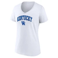 Women's Fanatics White Kentucky Wildcats Campus V-Neck T-Shirt