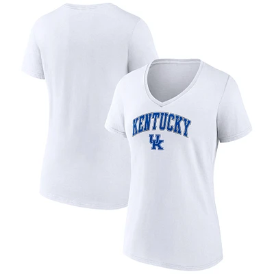 Women's Fanatics White Kentucky Wildcats Campus V-Neck T-Shirt