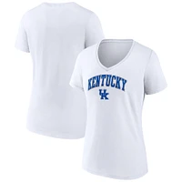 Women's Fanatics White Kentucky Wildcats Campus V-Neck T-Shirt
