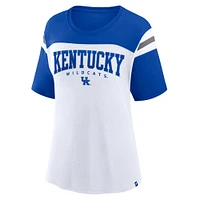 T-shirt gagnant fondamental à blocs de couleurs blanc Kentucky Wildcats Fanatics pour femmes