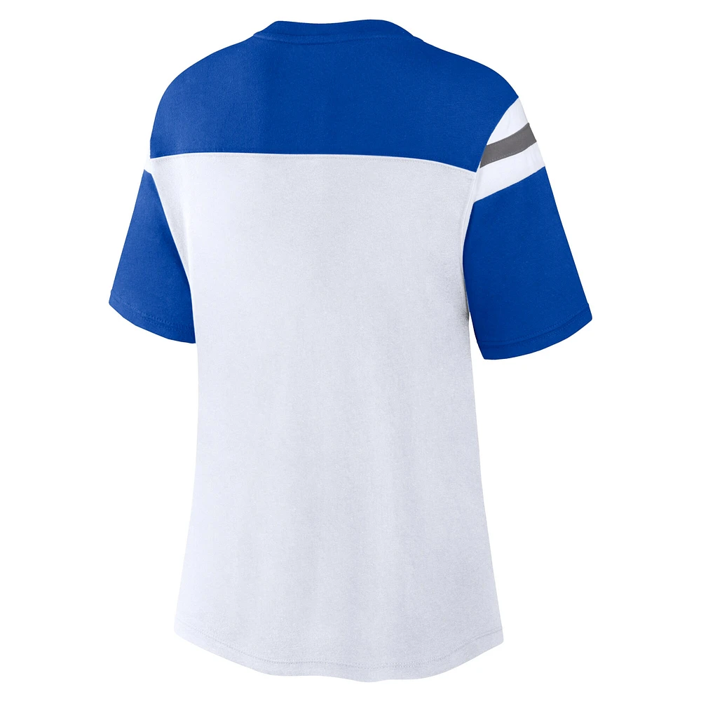 T-shirt gagnant fondamental à blocs de couleurs blanc Kentucky Wildcats Fanatics pour femmes