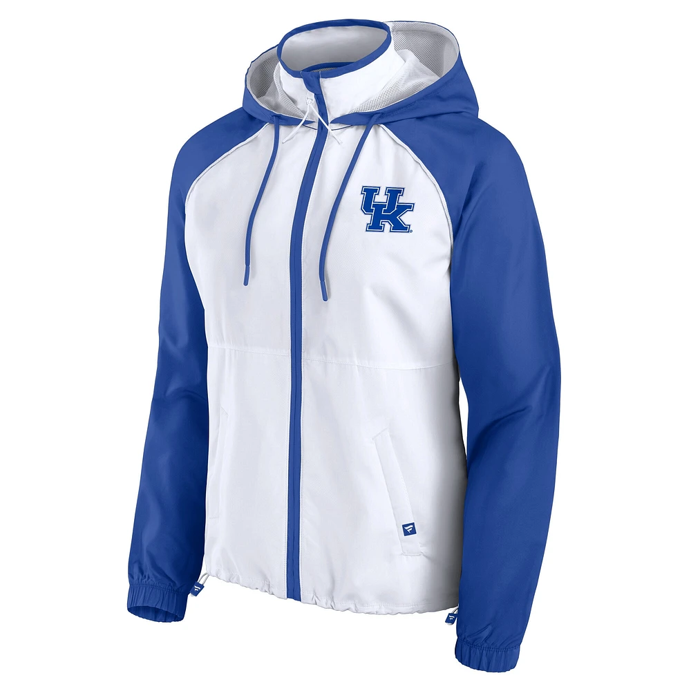 Women's Fanatics White Kentucky Wildcats Full-Zip Anorak Hoodie Jacket