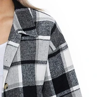 Chemise boutonnée en flanelle grise Gameday Couture pour femme, motif End Zone Game des Kentucky Wildcats