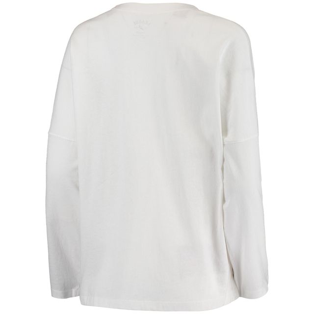 T-shirt à manches longues surdimensionné avec corde linge Kentucky Wildcats de la ligue collégiale pour femmes, blanc