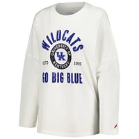 T-shirt à manches longues surdimensionné avec corde linge Kentucky Wildcats de la ligue collégiale pour femmes, blanc