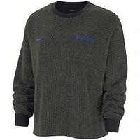 Women's Nike  Black Kentucky Wildcats Yoga Script Pullover Sweatshirt