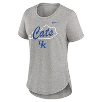 Women's Nike Heather Gray Kentucky Wildcats Local Campus Location Mantra Tri-Blend T-Shirt