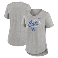 Women's Nike Heather Gray Kentucky Wildcats Local Campus Location Mantra Tri-Blend T-Shirt