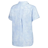 Chemise boutonnée Tommy Bahama pour femmes Kentucky Wildcats Legacy Leaves Camp bleu clair