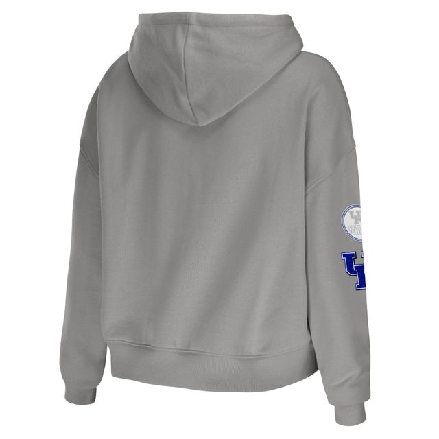 Sweat à capuche court pour femme WEAR by Erin Andrews gris Kentucky Wildcats