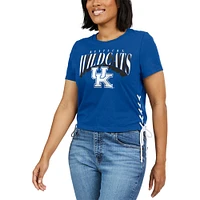 Women's WEAR by Erin Andrews Royal Kentucky Wildcats Side Lace-Up Modest Crop T-Shirt