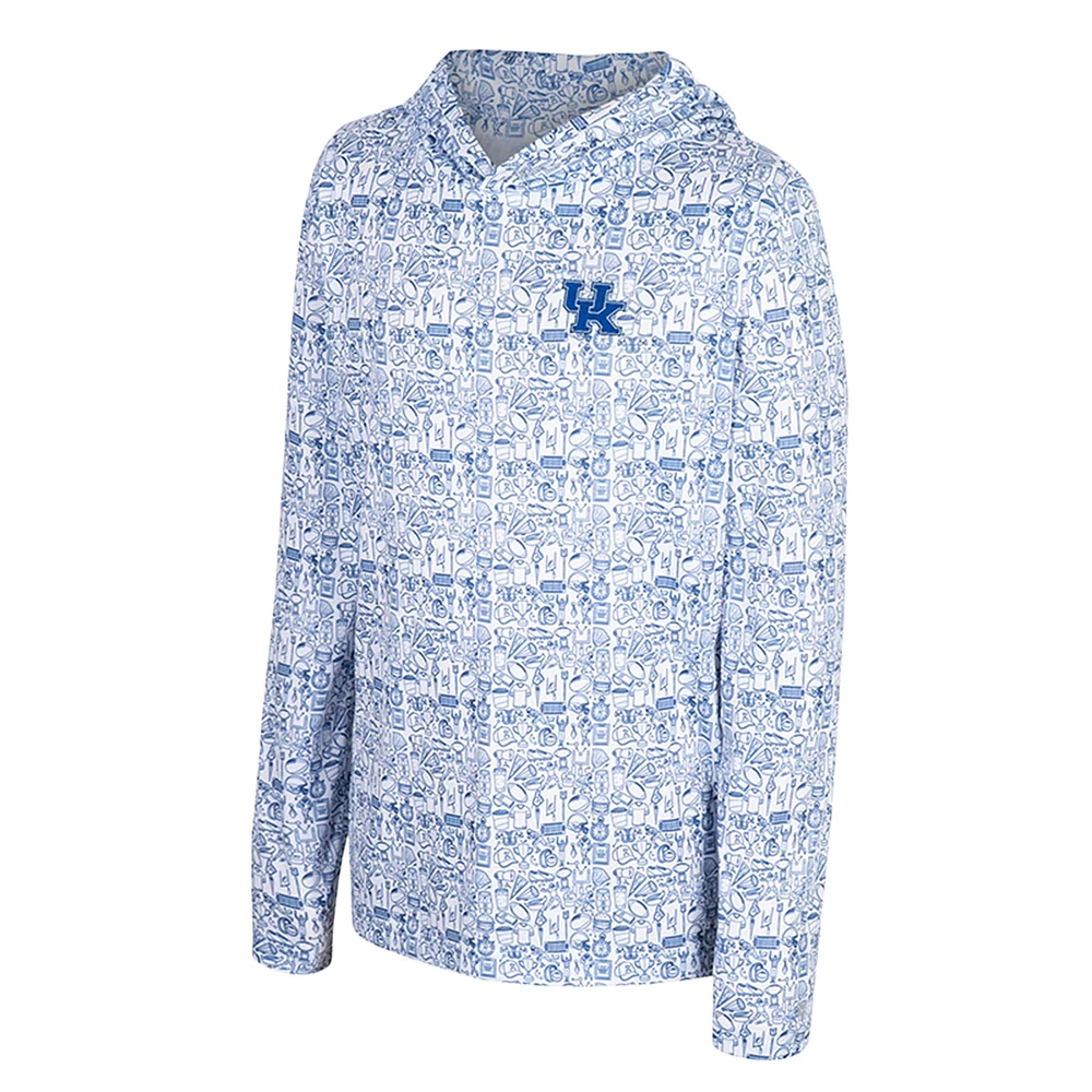 Youth Colosseum Royal Kentucky Wildcats All-Over Print Hoodie
