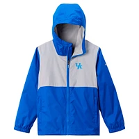 Youth Columbia Royal Kentucky Wildcats Rainy Fields Lined Omni-Tech Full-Zip Hoodie Jacket
