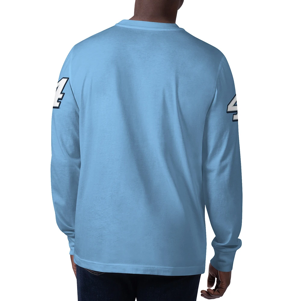 T-shirt à manches longues pour hommes Starter bleu clair Kevin Harvick Clutch Hit Graphic